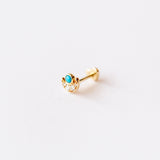 Pamela Love | Turquoise and Diamond Moon Stud Earring (Single)