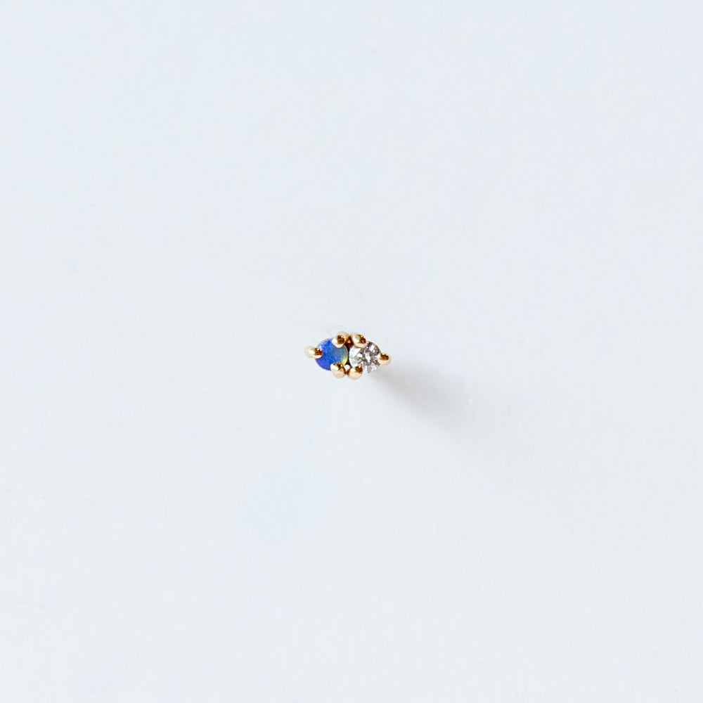Wwake | Two-Step Opal and Diamond Earring (Single)