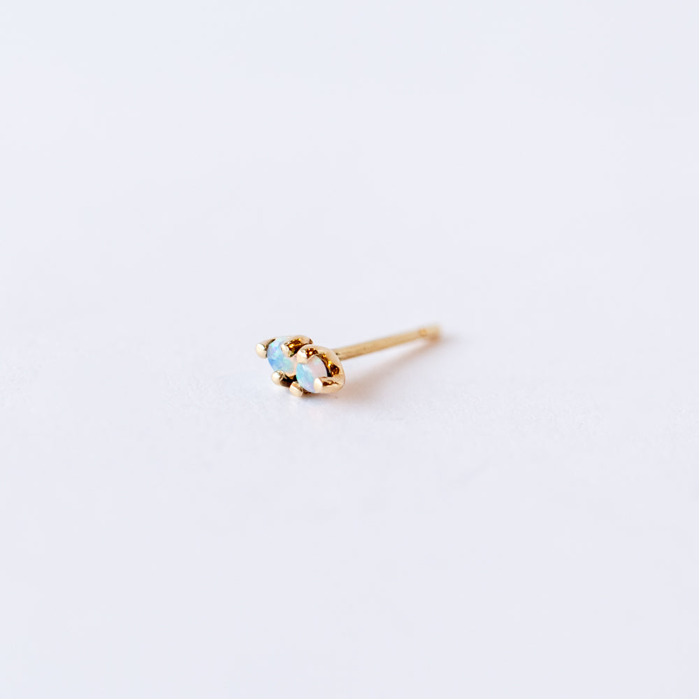 Wwake | Two-Step Opal Stud Earring (Single)