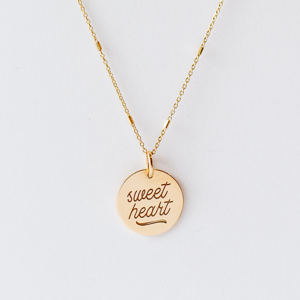 Zoe Chicco | Sweetheart Amore Bar Chain Necklace