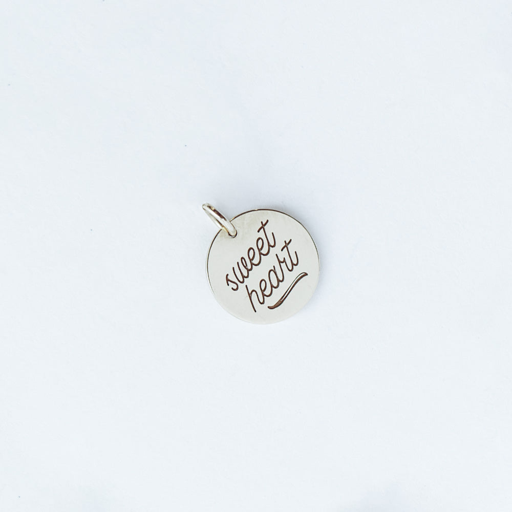 Amore "Sweetheart" Engraved Medallion Disc Charm