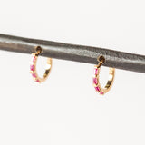 Zoe Chicco | Ruby Baguette Huggie Hoop Earrings
