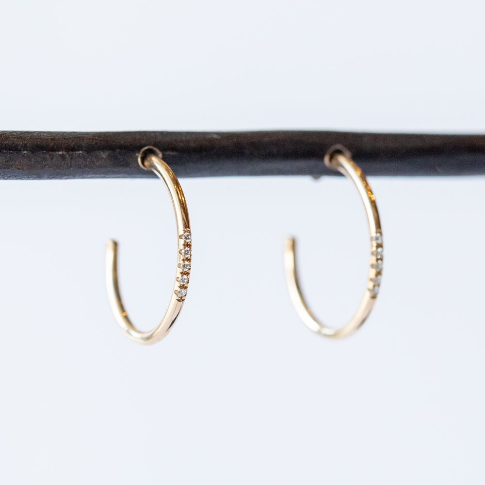 Zoe Chicco | Medium Pave Diamond Hoop Earrings