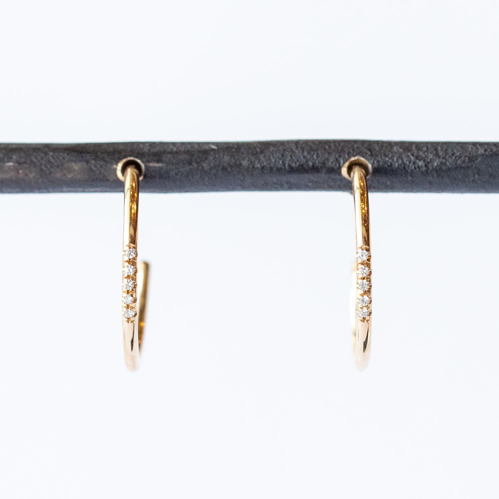 Zoe Chicco | Medium Pave Diamond Hoop Earrings