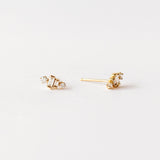 Zoe Chicco | Graduating Baguette and Round Diamond Stud Earrings