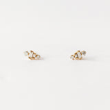Zoe Chicco | Graduating Baguette and Round Diamond Stud Earrings