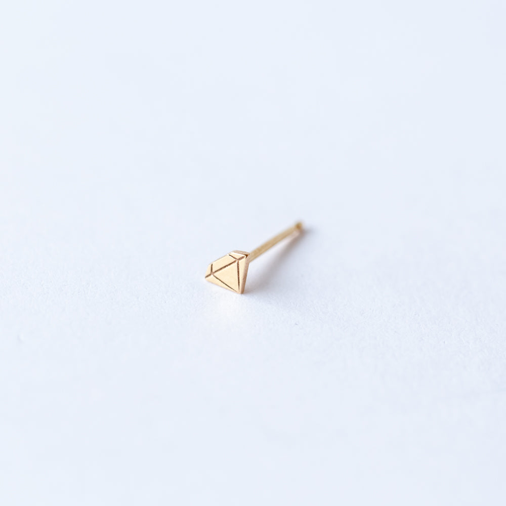 Zoe Chicco | Itty Bitty Faceted Diamond-Shaped Stud Earring (Single)