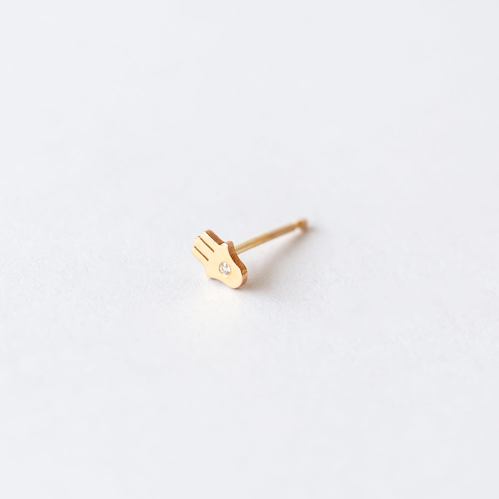 Zoe Chicco | Itty Bitty Hamsa Stud Earring with Diamond (Single)