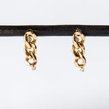 Zoe Chicco | Large Curb Chain Three Link Drop Diamond Earrings