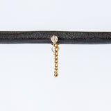 Zoe Chicco | Diamond Stud Earring With Chain (Single)