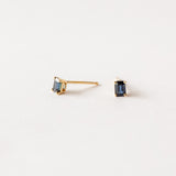 Zoe Chicco | Prong Set Emerald Cut Blue Sapphire Stud Earrings