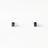 Zoe Chicco | Prong Set Emerald Cut Blue Sapphire Stud Earrings