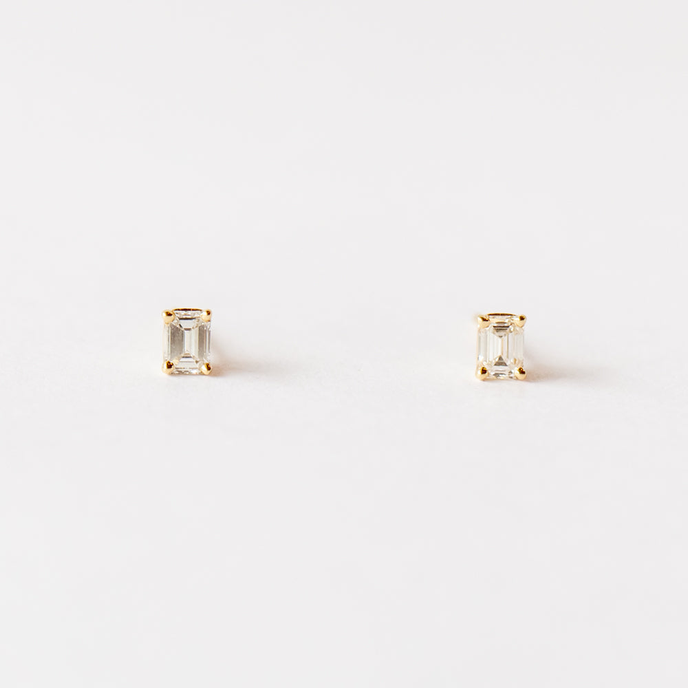 Zoe Chicco | Prong Set Emerald Cut Diamond Stud Earrings