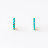 Zoe Chicco | Prong Set Turquoise Huggie Hoop Earrings