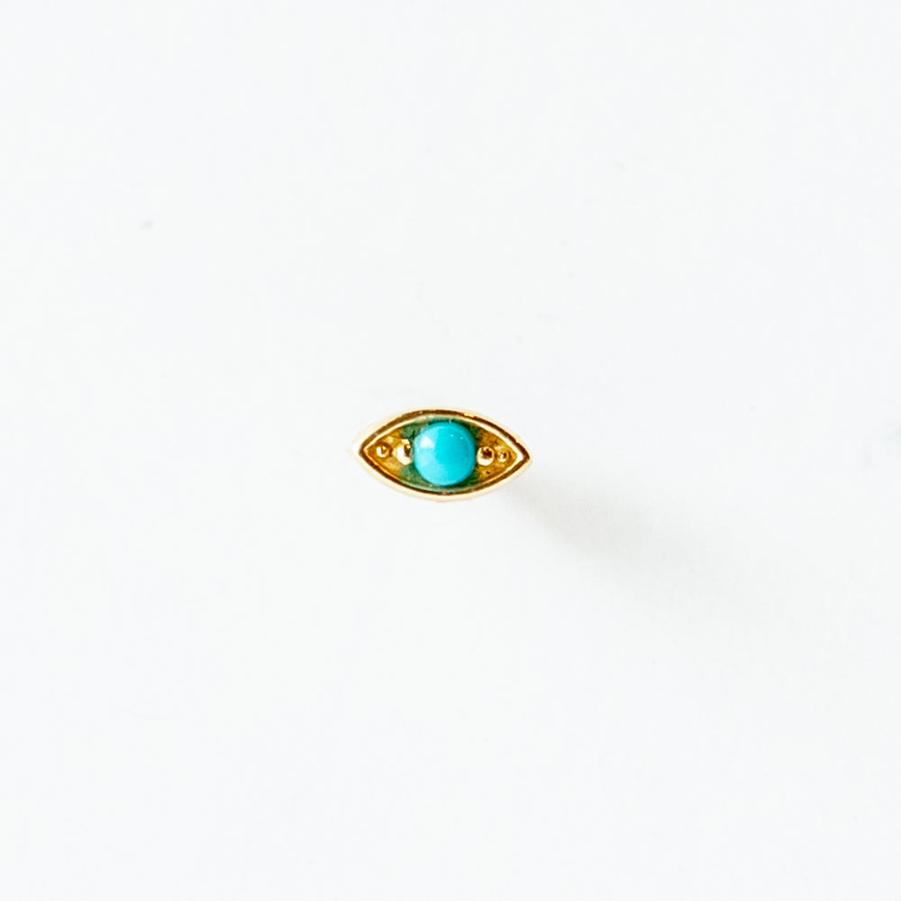 Zoe Chicco | Turquoise Small Marquise Eye Stud Earring (Single)