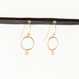 Zoe Chicco | Tiny Drop Circle Diamond Earrings