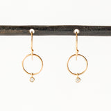 Zoe Chicco | Tiny Drop Circle Diamond Earrings