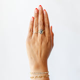 Blue and Green Sapphire Mega Halo Ring