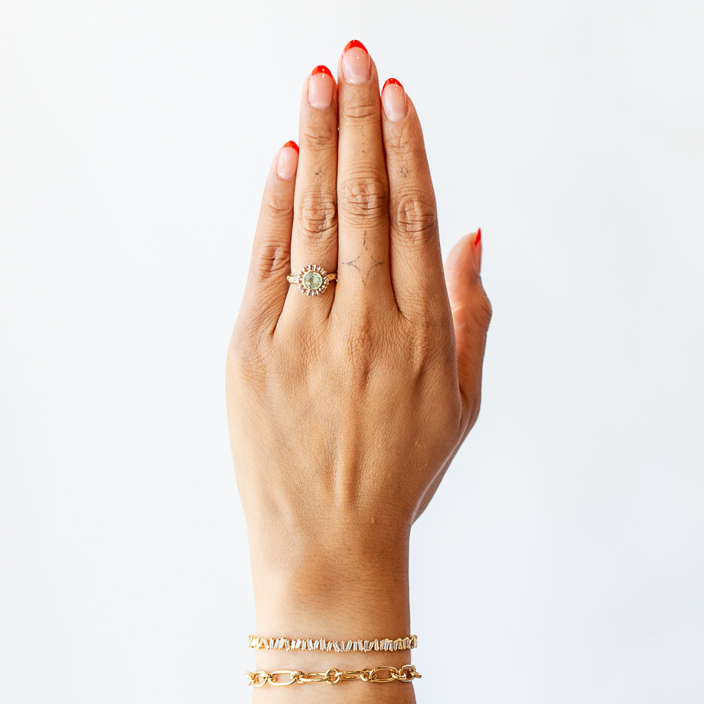Sapphire Confetti Halo Ring