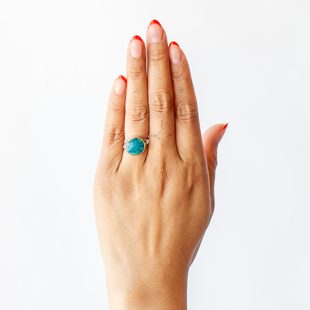 Round Chrysocolla Ring