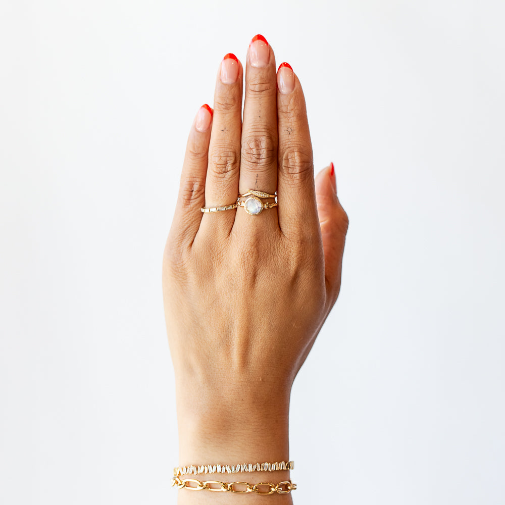 Ti Leaf Ring