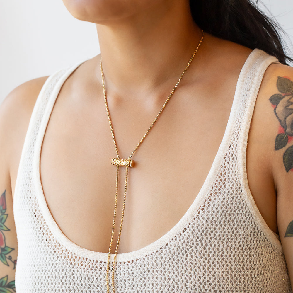 Half-Pavé Diamond Latch Pendant