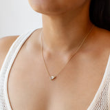 Aquamarine and Diamond Encrusted Pendant Necklace