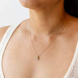 Raw Aquamarine and Diamond Encrusted Pendant Necklace