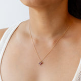 Ruby and Pink Sapphire Cluster Pendant Necklace