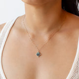 Malachite and Amethyst Compass Necklace