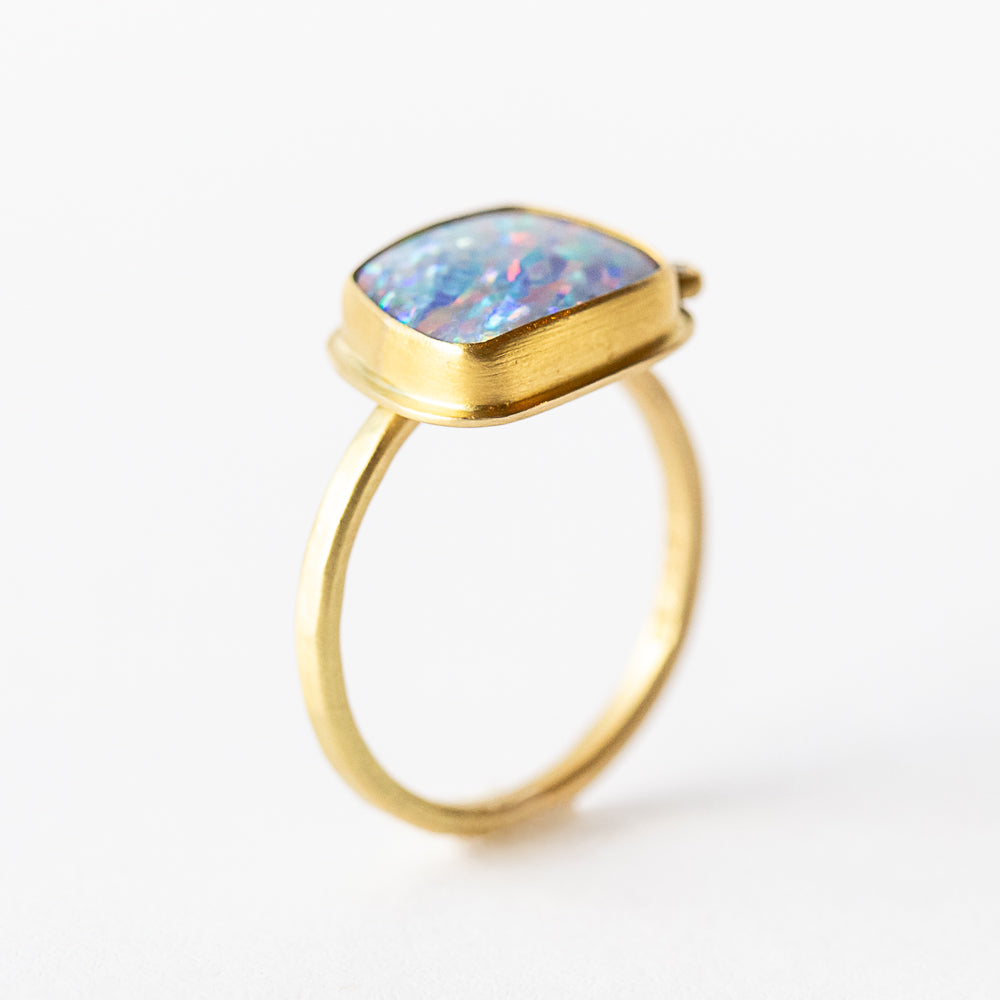 Australian Opal Ring with Diamonds