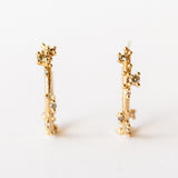 Large Champagne Diamond Encrusted Hoop Earrings