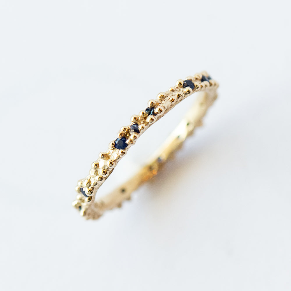Double Beaded Sapphire Band