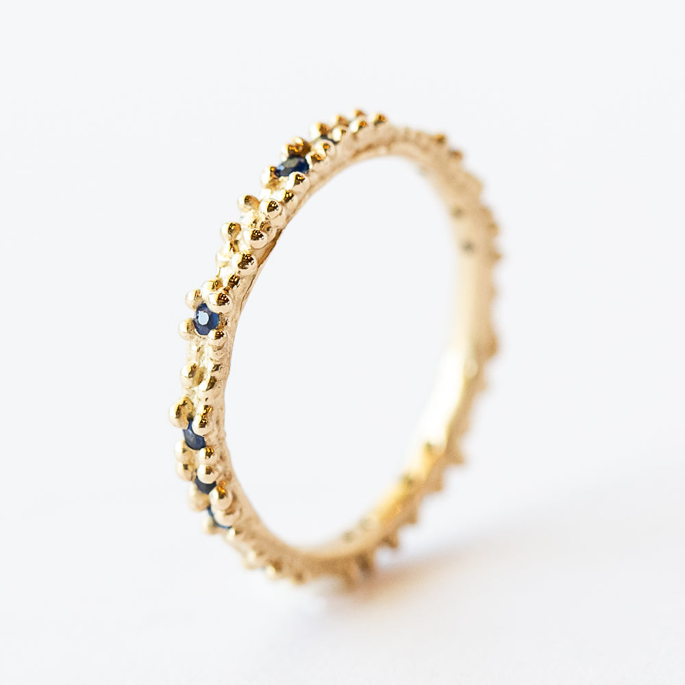 Double Beaded Sapphire Band