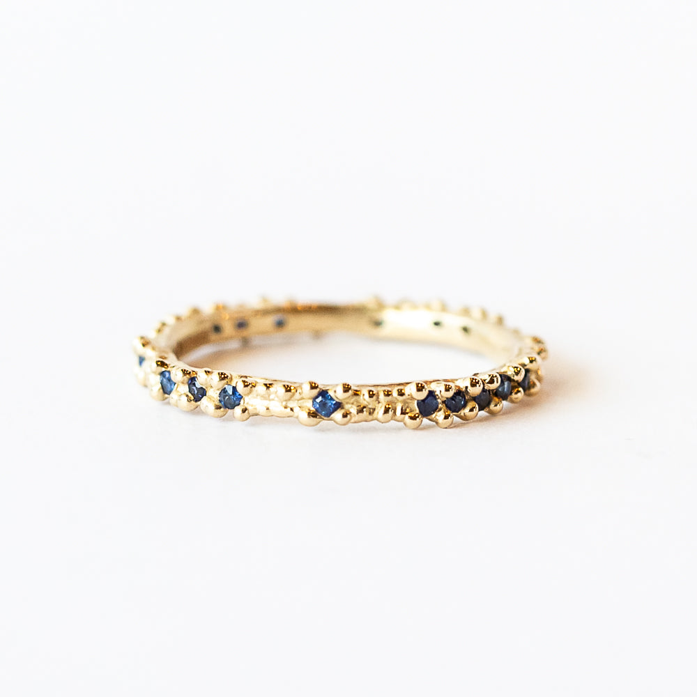 Double Beaded Sapphire Band