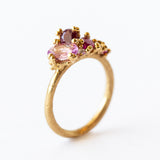 Mixed Sapphire and Ruby Tumbling Cluster Ring