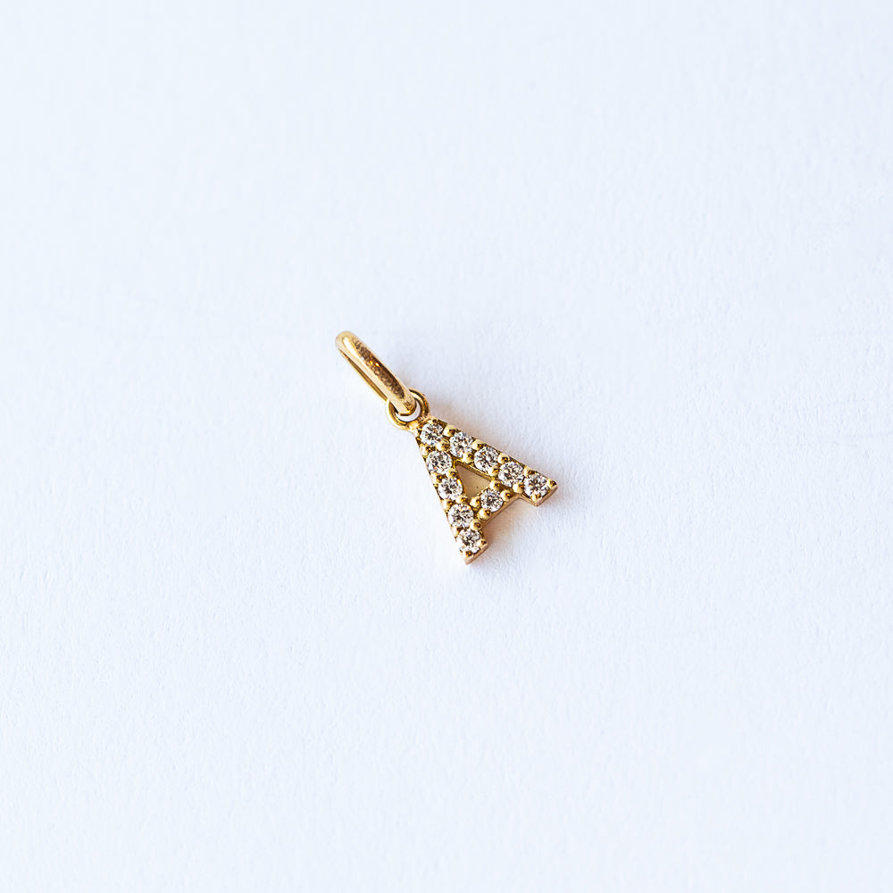 Classic Lucky Diamond Letter A Charm