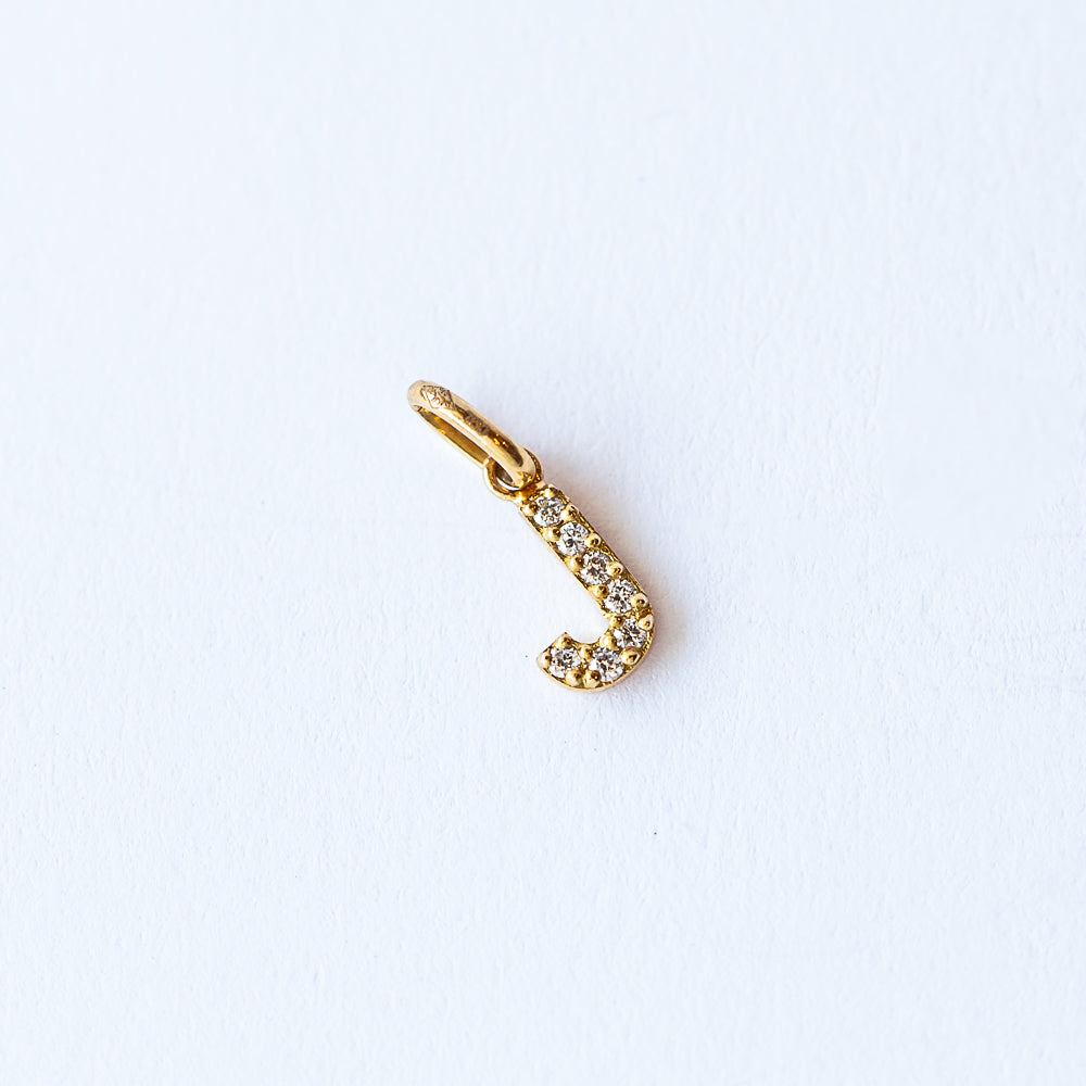 Classic Lucky Diamond Letter J Charm