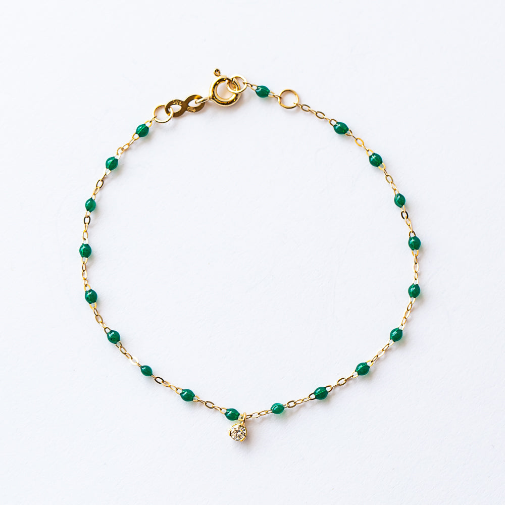 Gigi Supreme One Diamond Bracelet, Emerald