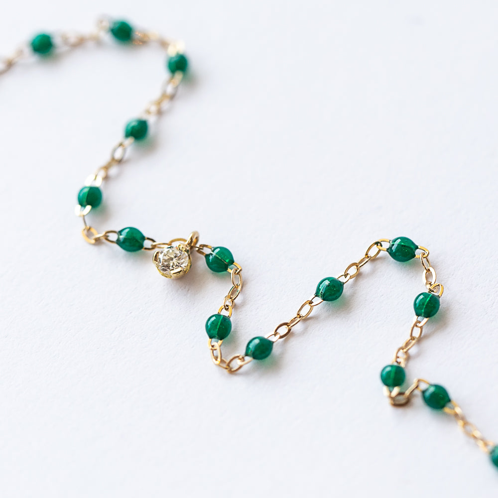 Gigi Supreme One Diamond Bracelet, Emerald