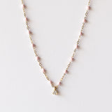 Gigi Supreme One Diamond Necklace, Baby Pink