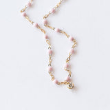 Gigi Supreme One Diamond Necklace, Baby Pink