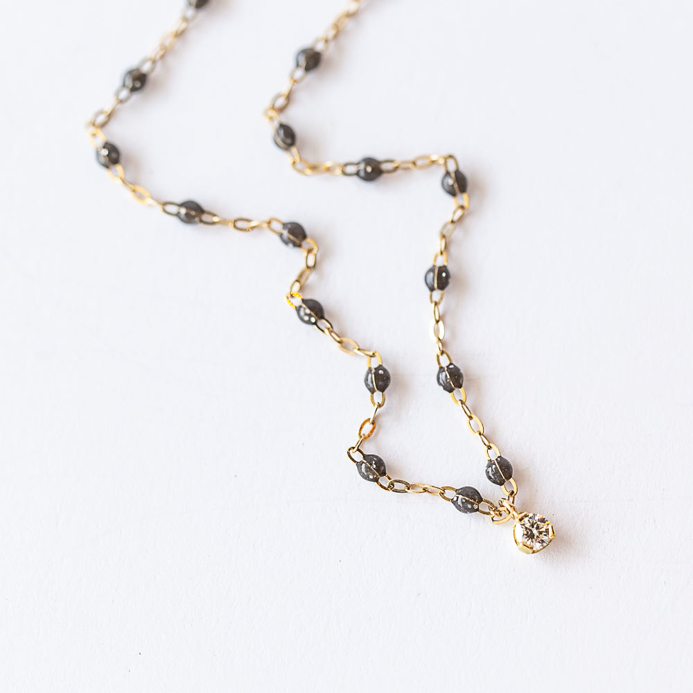 Gigi Supreme One Diamond Necklace, Quartz
