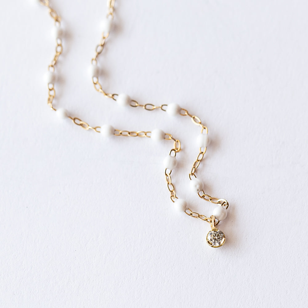 Gigi Supreme One Diamond Necklace, White