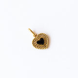 Lace Heart Charm, Black