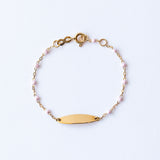 Little Gigi Oval Plaque Bracelet, Baby Pink