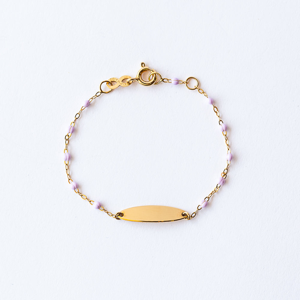 Little Gigi Oval Plaque Bracelet, Lilac