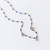 Mini Gigi Three Diamond Necklace, Lapis