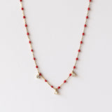 Mini Gigi Three Diamond Necklace, Poppy