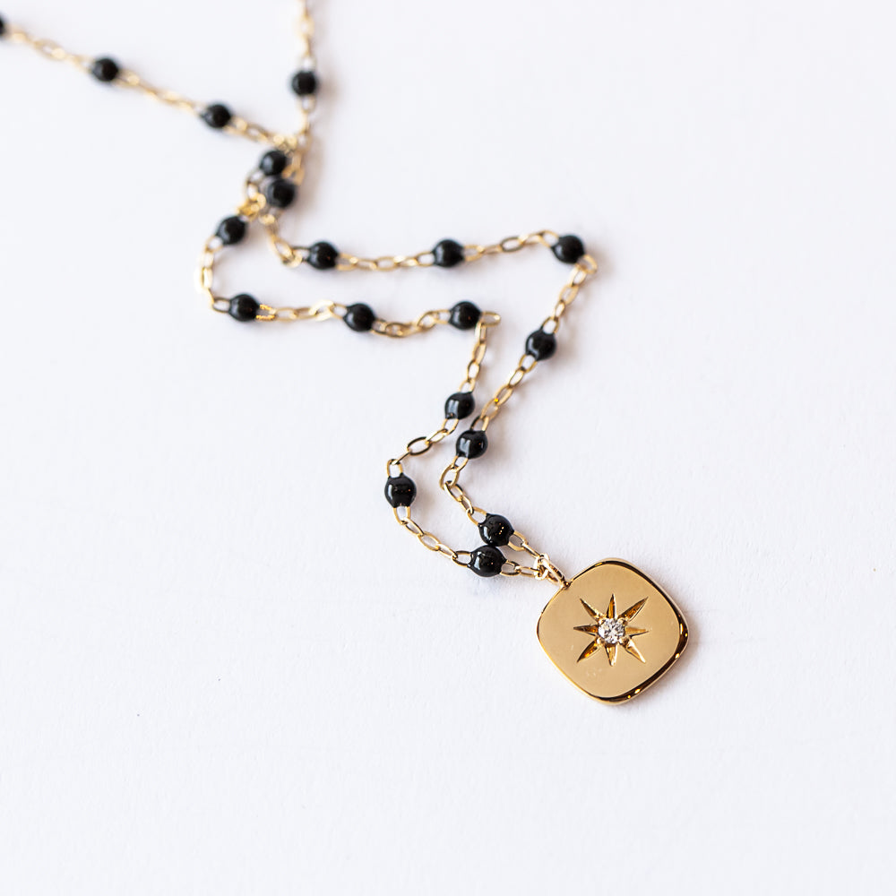 Miss Gigi Starburst Necklace, Black